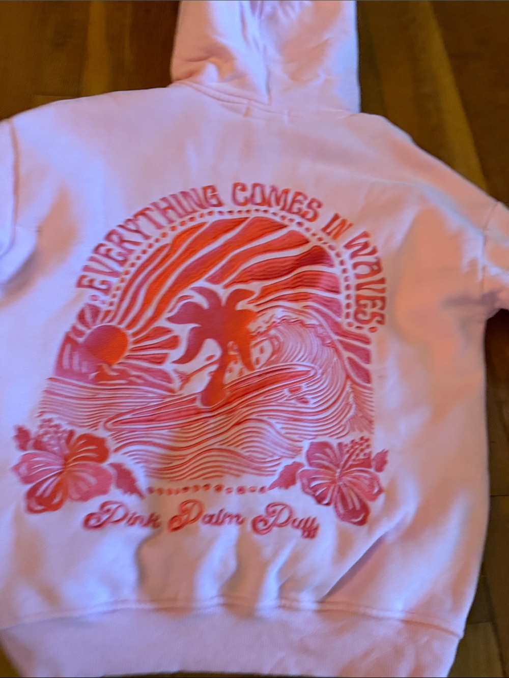 Pink Palm Puff Hoodie - Picture 3 of 3